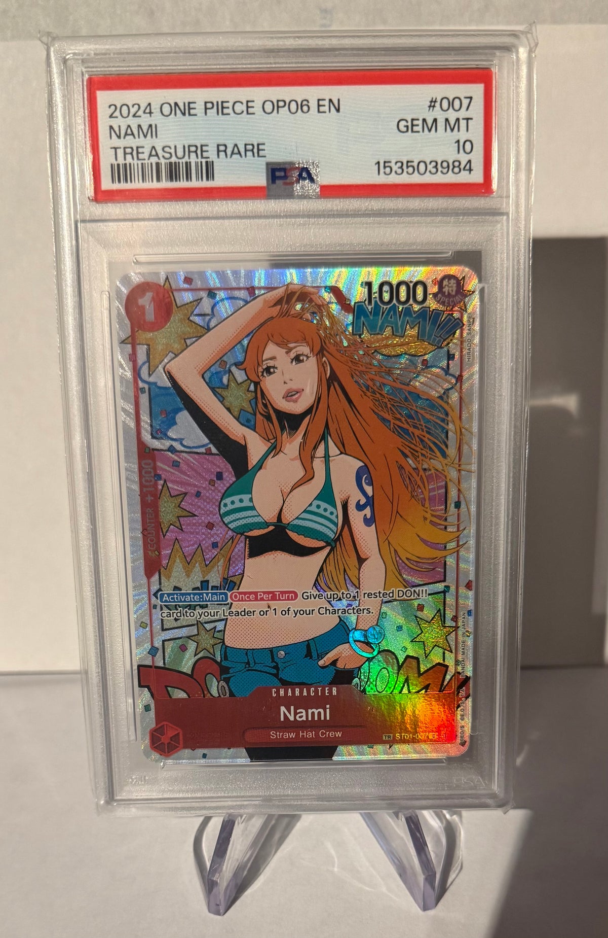 One Piece Nami 007 Treasure rare Op06 PSA10
