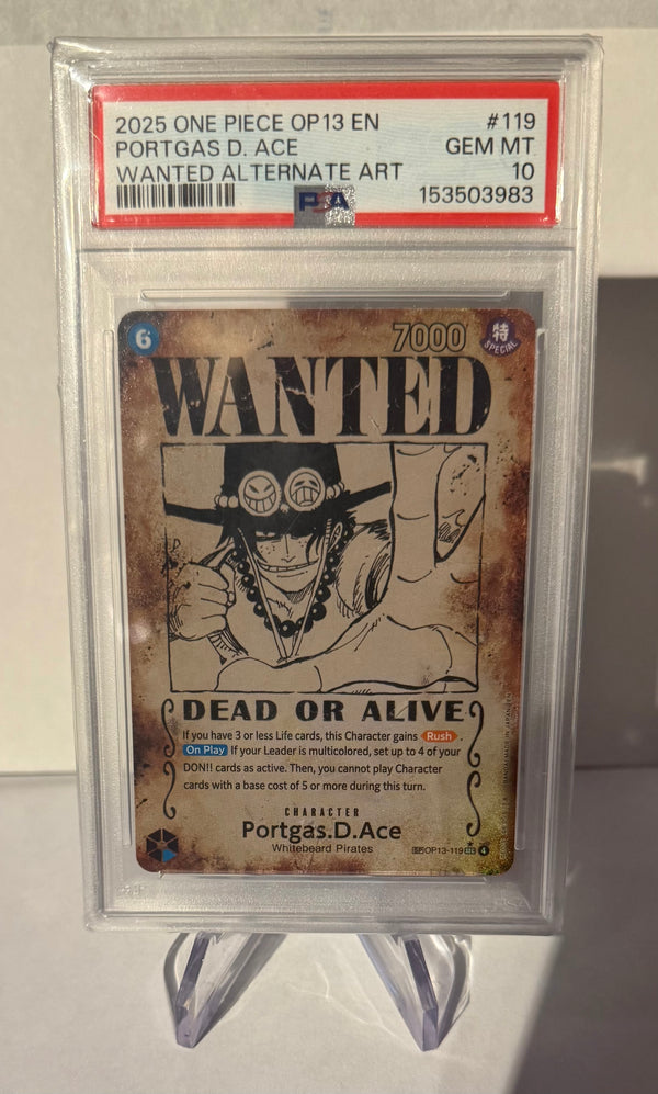 One Piece Portgas D Ace 119 Op13 PSA10