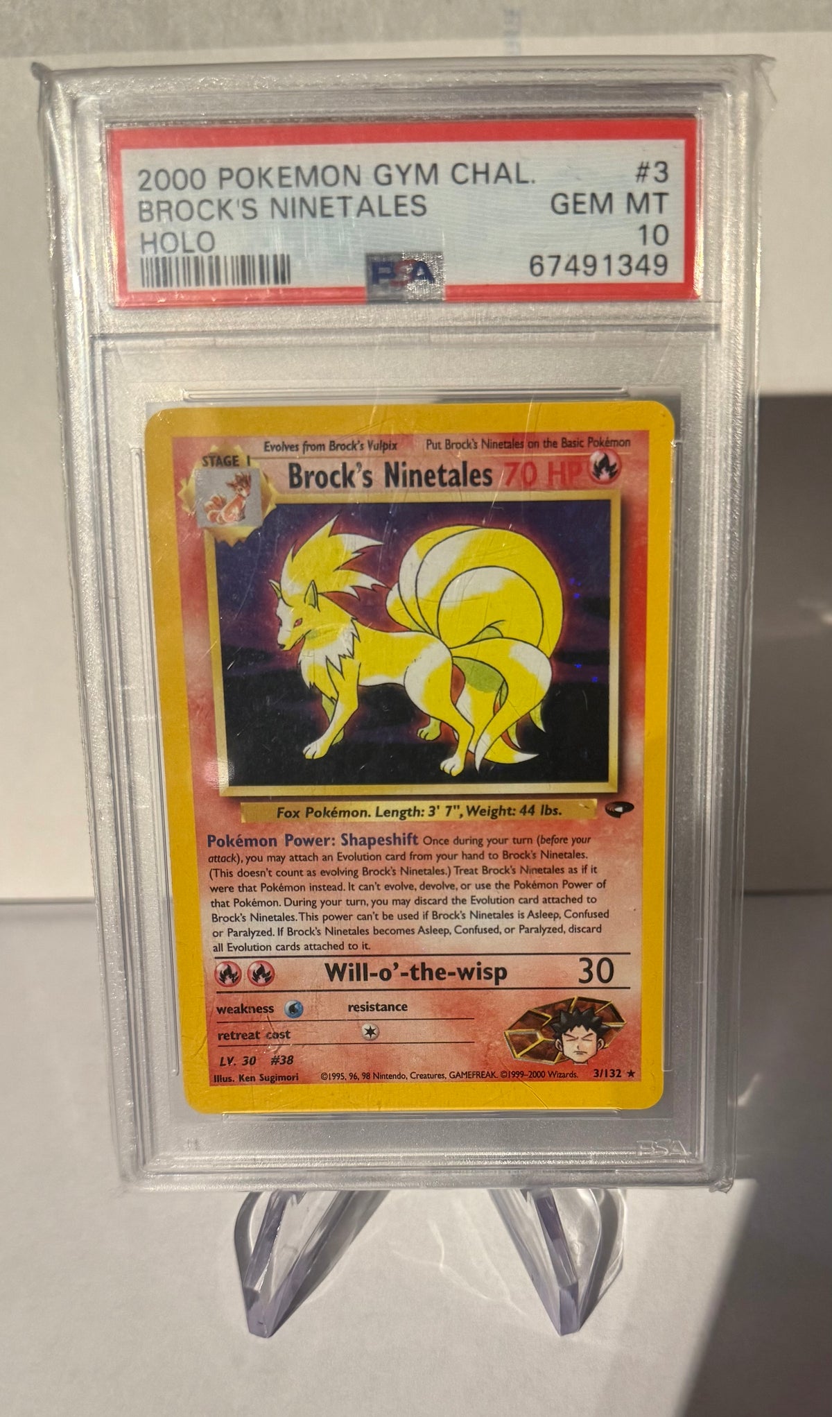 Pokémon Brock’s Ninetales Holo 3 Gym Challange PSA10