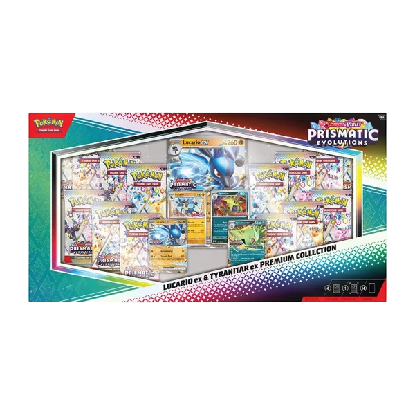 Pokémon Prismatic Evolutions: Lucario ex &amp; Tyranitar ex Premium Collection