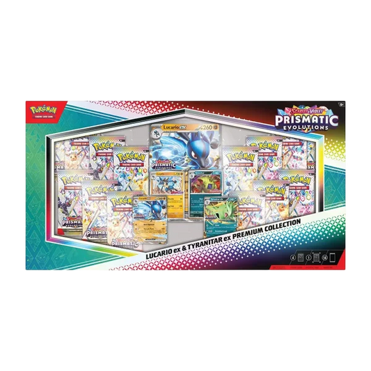 Pokémon Prismatic Evolutions: Lucario ex & Tyranitar ex Premium Collection