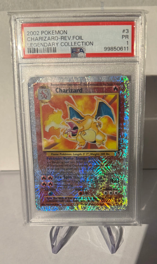 Pokémon Charizard Rev Foil 3 Legendary Collection PSA10