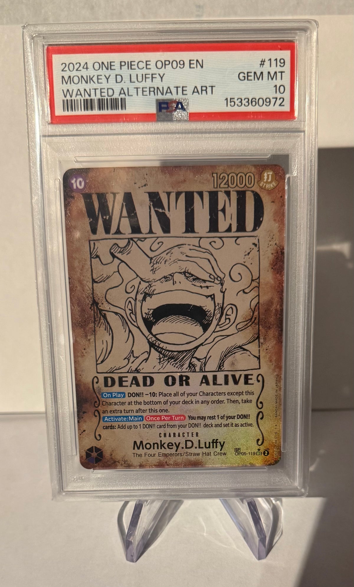 One Piece Monkey D luffy 119 OP09 PSA10