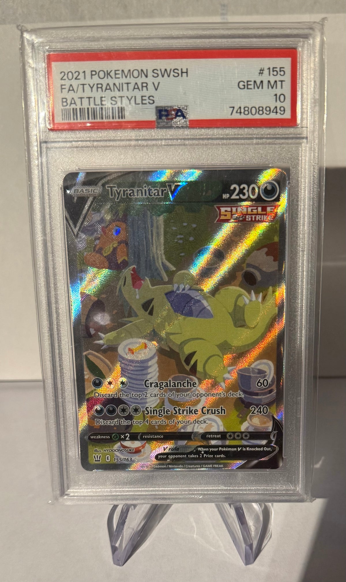 Pokémon Tyranitar V 155 Battle Styles PSA10