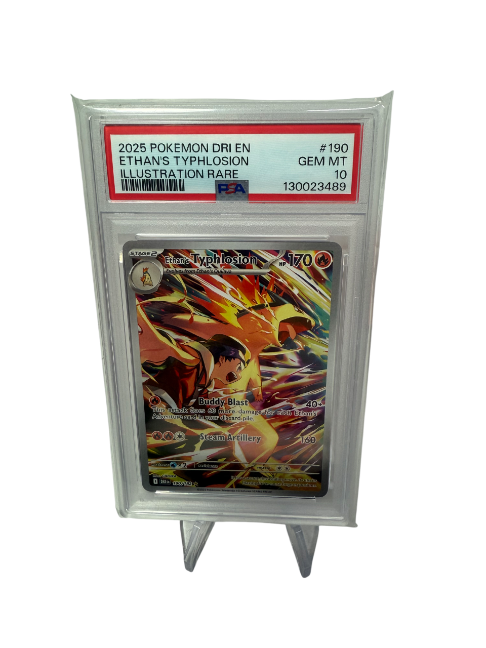 Ethan’s Typhlosion PSA10 (DRI 190)