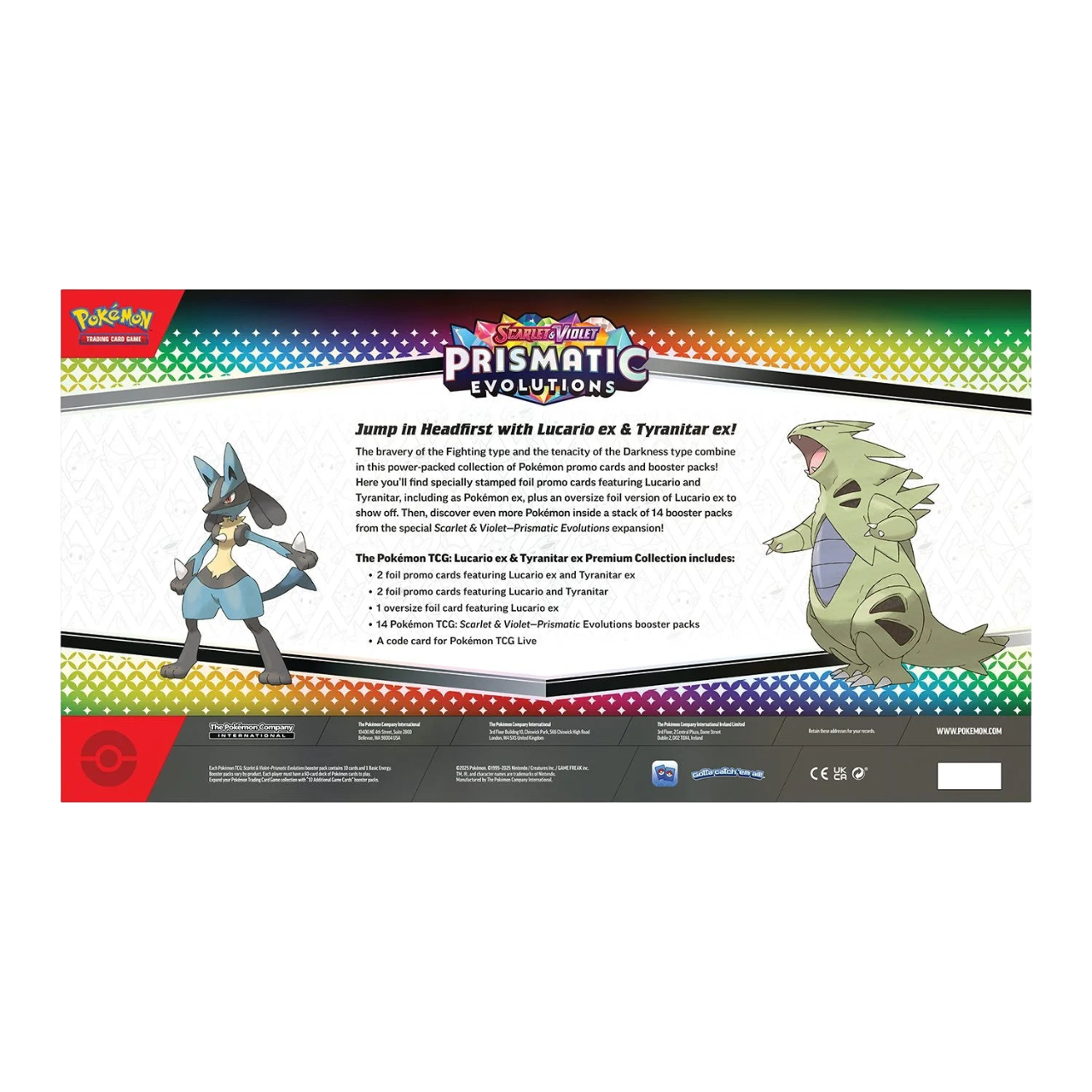 Pokémon Prismatic Evolutions: Lucario ex & Tyranitar ex Premium Collection